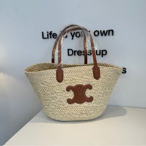 Celine 50X 28X 25cm straw tote bag